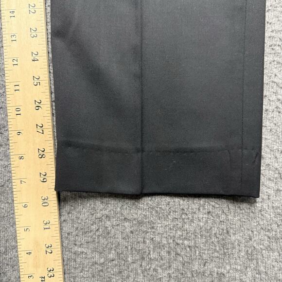 Faconnable Wool Dress Pants Mens 36R (39x29.5) Black Flat Front Straight Classy - Picture 8 of 8